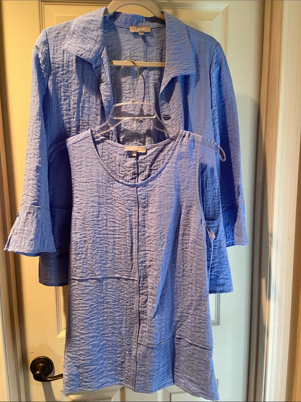 Habitat Light Blue Textured Sleeveless Tank with Matching Jacket